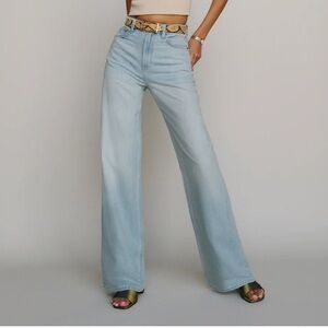 Reformation Cary Light Blue Flare Jeans
